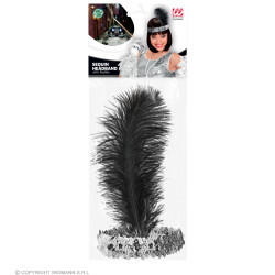 Čelenka Charleston s flitrami, strieborná